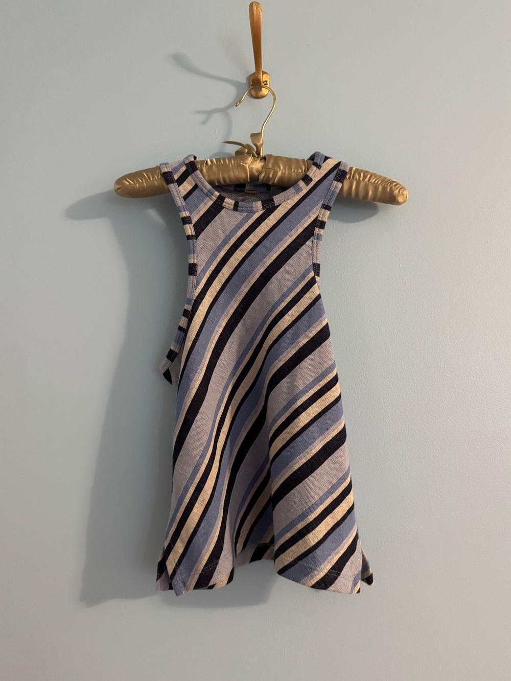free people blue striped tank blouse size XS